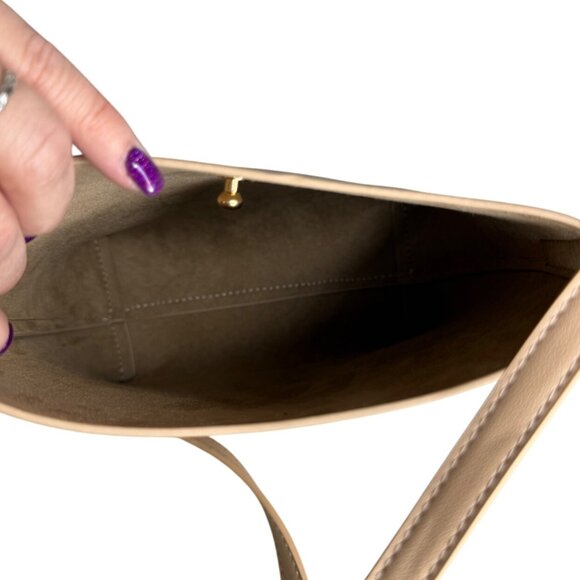 Samara Bucket Bag In Nude Beige Tan Vegan Leather - Picture 3 of 6